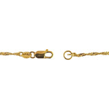 21k Yellow Gold 17.5g Twisted Curb Link Ornate Drop Dangle Necklace 18"