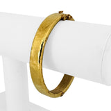 18k Yellow Gold 24.5g Vintage Heavy Hammered Bangle Bracelet 7"