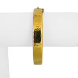 18k Yellow Gold 24.5g Vintage Heavy Hammered Bangle Bracelet 7"