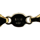 18k Yellow and White Gold 8.8g Semi Solid Fancy Figaro Link Bracelet Italy 8.25"