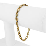 18k Yellow Gold 6.2g Vintage Ladies 6mm Oval Link Bracelet Italy 7.25"