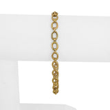 18k Yellow Gold 6.2g Vintage Ladies 6mm Oval Link Bracelet Italy 7.25"