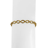 18k Yellow Gold 6.2g Vintage Ladies 6mm Oval Link Bracelet Italy 7.25"