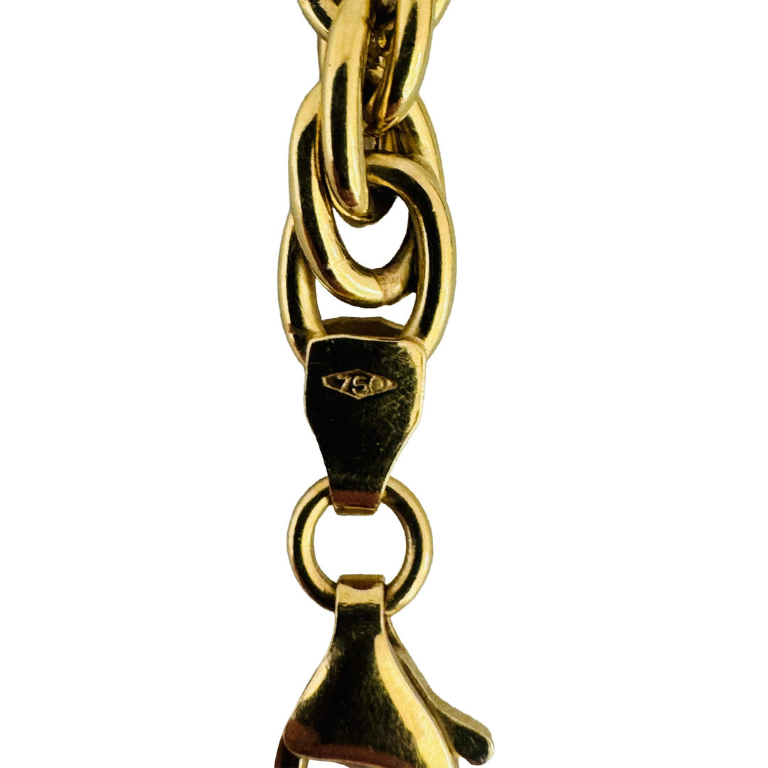18k Yellow Gold 7.5g Ladies 5.5mm Fancy Link Bracelet Italy 7.5"