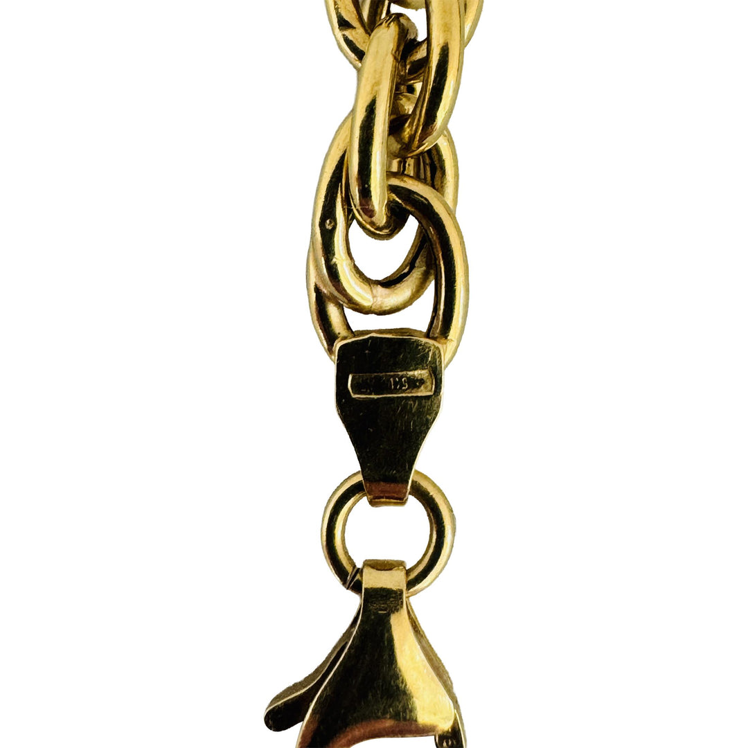 18k Yellow Gold 7.5g Ladies 5.5mm Fancy Link Bracelet Italy 7.5"