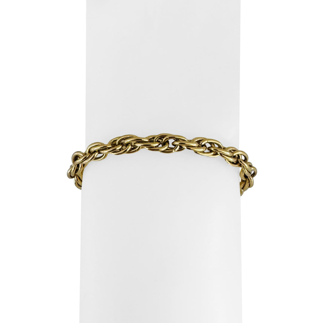 18k Yellow Gold 7.5g Ladies 5.5mm Fancy Link Bracelet Italy 7.5"