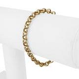18k Yellow Gold 3.7g Ladies Half Rolo Half Box Link Bracelet Adjustable