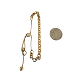 18k Yellow Gold 3.7g Ladies Half Rolo Half Box Link Bracelet Adjustable