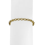 18k Yellow Gold 3.7g Ladies Half Rolo Half Box Link Bracelet Adjustable