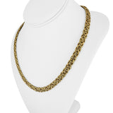 18k Yellow Gold 24.8g Ladies Thick 7.5mm Byzantine Link Necklace Italy 20"