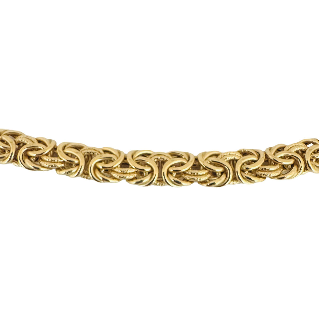 18k Yellow Gold 24.8g Ladies Thick 7.5mm Byzantine Link Necklace Italy 20"