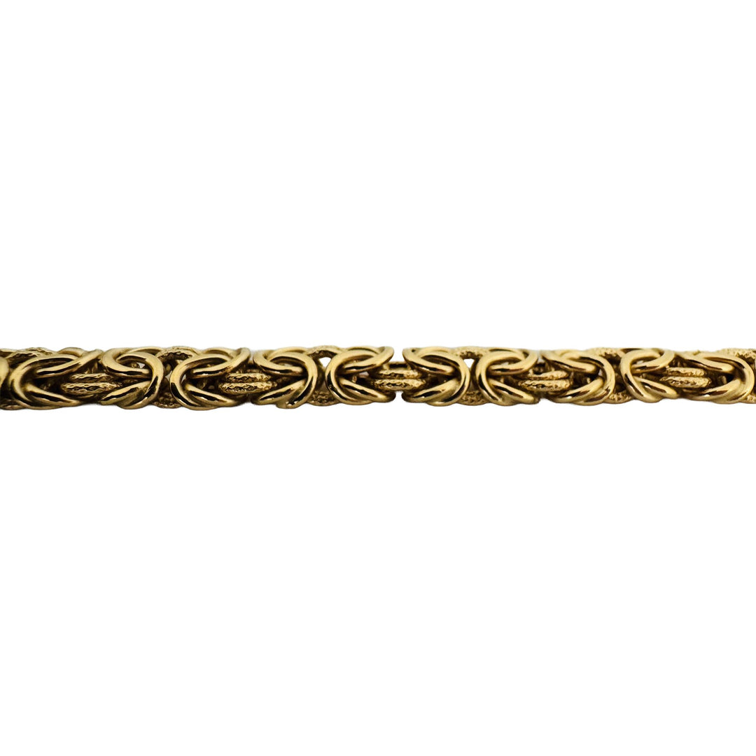 18k Yellow Gold 24.8g Ladies Thick 7.5mm Byzantine Link Necklace Italy 20"