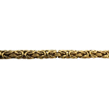 18k Yellow Gold 24.8g Ladies Thick 7.5mm Byzantine Link Necklace Italy 20"