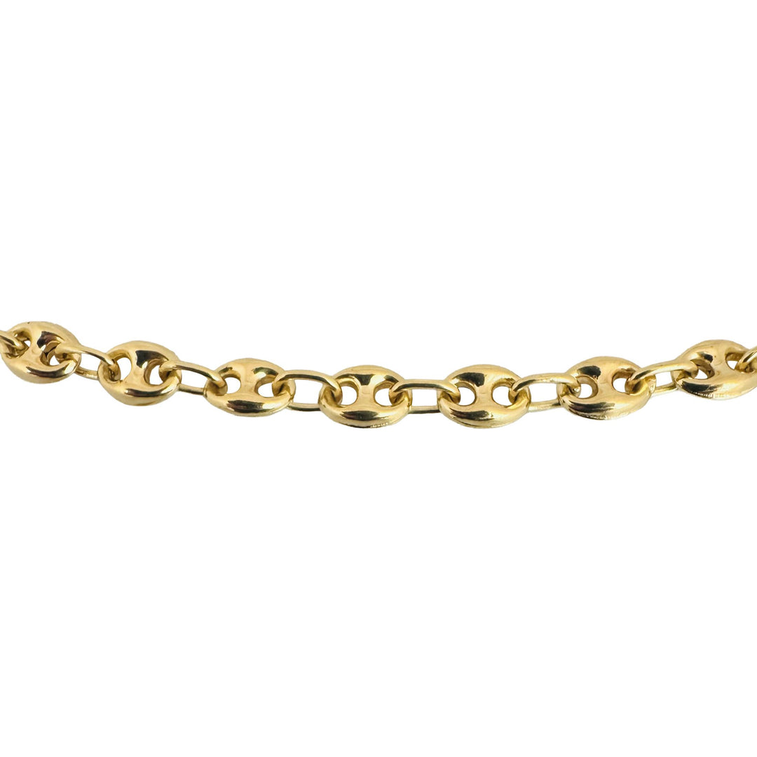 18k Yellow Gold 18.5g Semi Solid 4.5mm Puffy Mariner Link Chain Necklace 19.5"