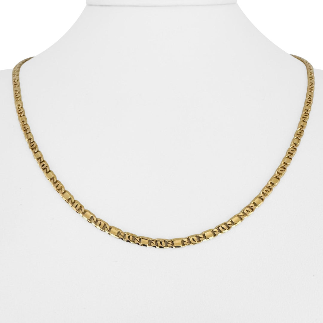 18k Yellow Gold 16.6g Solid Vintage 3mm Figarucci Link Chain Necklace Italy 20"