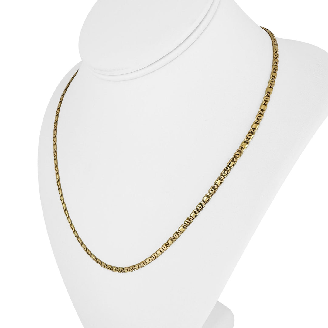 18k Yellow Gold 16.6g Solid Vintage 3mm Figarucci Link Chain Necklace Italy 20"