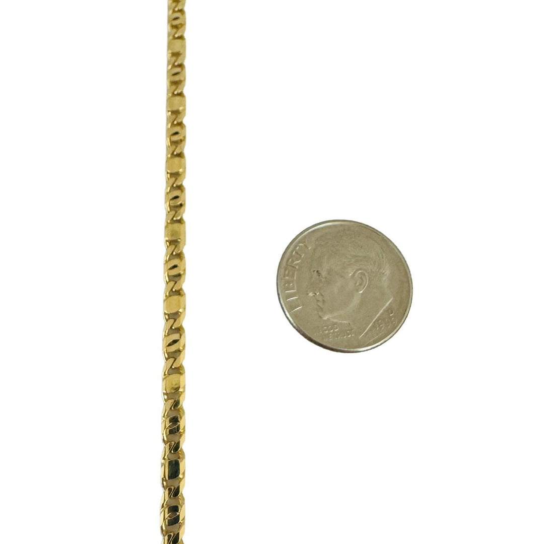 18k Yellow Gold 16.6g Solid Vintage 3mm Figarucci Link Chain Necklace Italy 20"