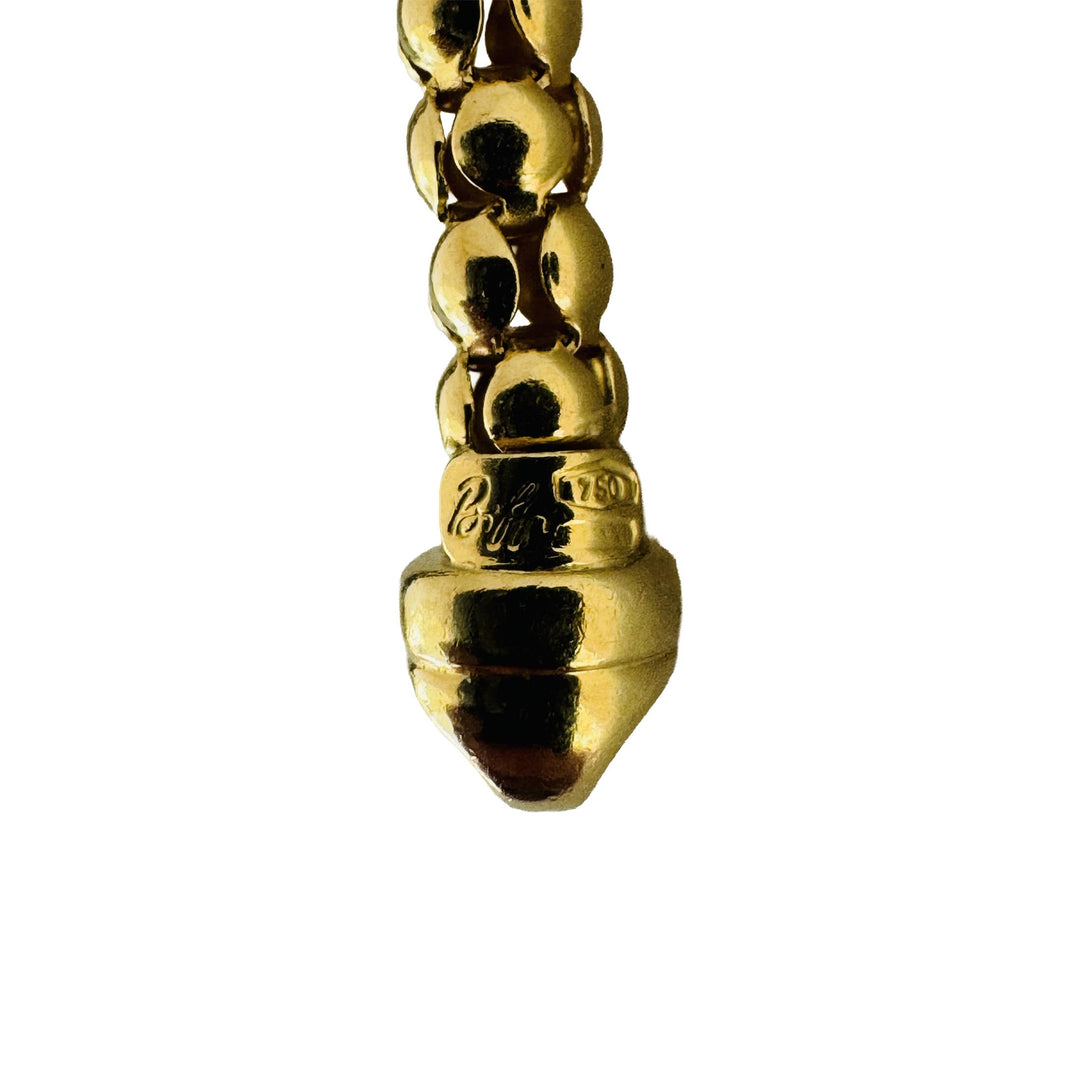 18k Yellow Gold 26g Vintage Ladies 4mm Popcorn Link Necklace Italy 26"