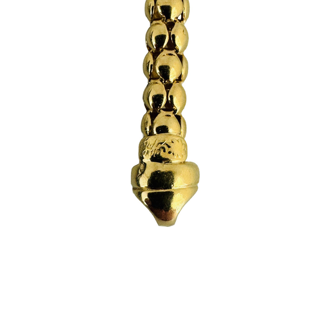 18k Yellow Gold 26g Vintage Ladies 4mm Popcorn Link Necklace Italy 26"