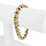 14k Yellow Gold 18.5g Ladies Polished 8mm San Marco Link Bracelet Italy 7"