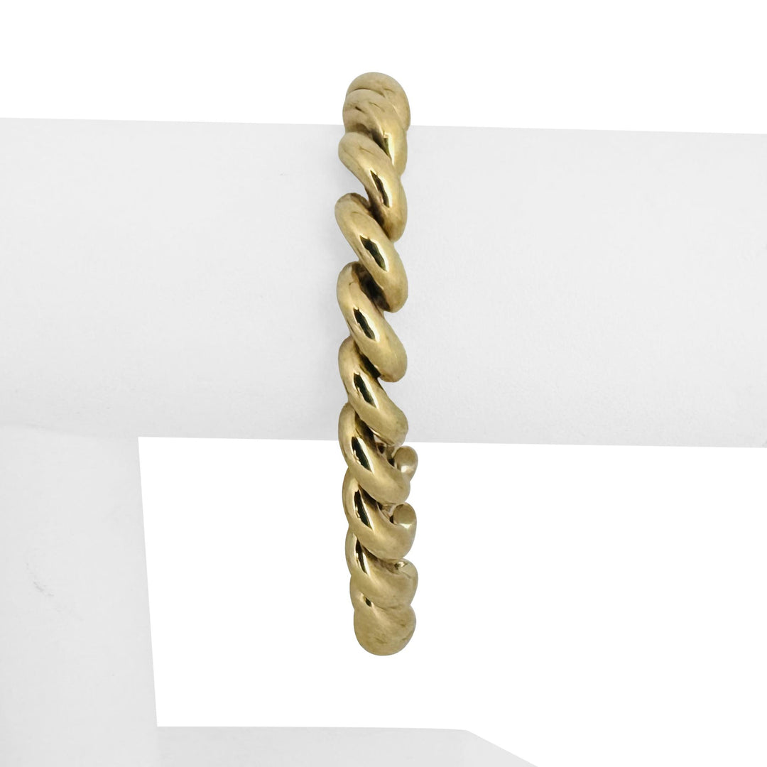 14k Yellow Gold 18.5g Ladies Polished 8mm San Marco Link Bracelet Italy 7"