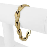 14k Yellow Gold 16.3g Ladies Polished 10mm Fancy Wave Link Bracelet Italy 7"