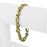 14k Yellow Gold 18g Solid Vintage 7.5mm Chunky Nugget Link Bracelet 7.25"