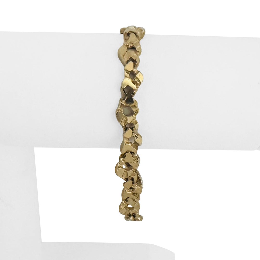 14k Yellow Gold 18g Solid Vintage 7.5mm Chunky Nugget Link Bracelet 7.25"