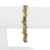 14k Yellow Gold 18g Solid Vintage 7.5mm Chunky Nugget Link Bracelet 7.25"