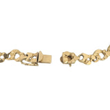 14k Yellow Gold 18g Solid Vintage 7.5mm Chunky Nugget Link Bracelet 7.25"