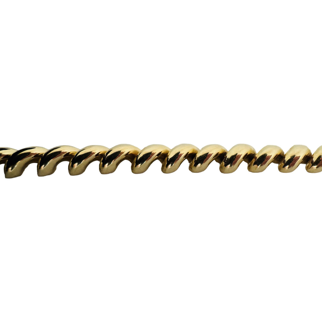 14k Yellow Gold 13.4g Ladies Polished 7mm San Marco Link Bracelet Turkey 7"