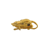 24k Pure Yellow Gold 5.9g Solid 3D Lucky Rat Charm Pendant