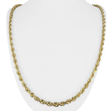 14k Yellow Gold 45.3g Solid Heavy 5mm Diamond Cut Rope Chain Necklace 26"
