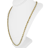 14k Yellow Gold 45.3g Solid Heavy 5mm Diamond Cut Rope Chain Necklace 26"
