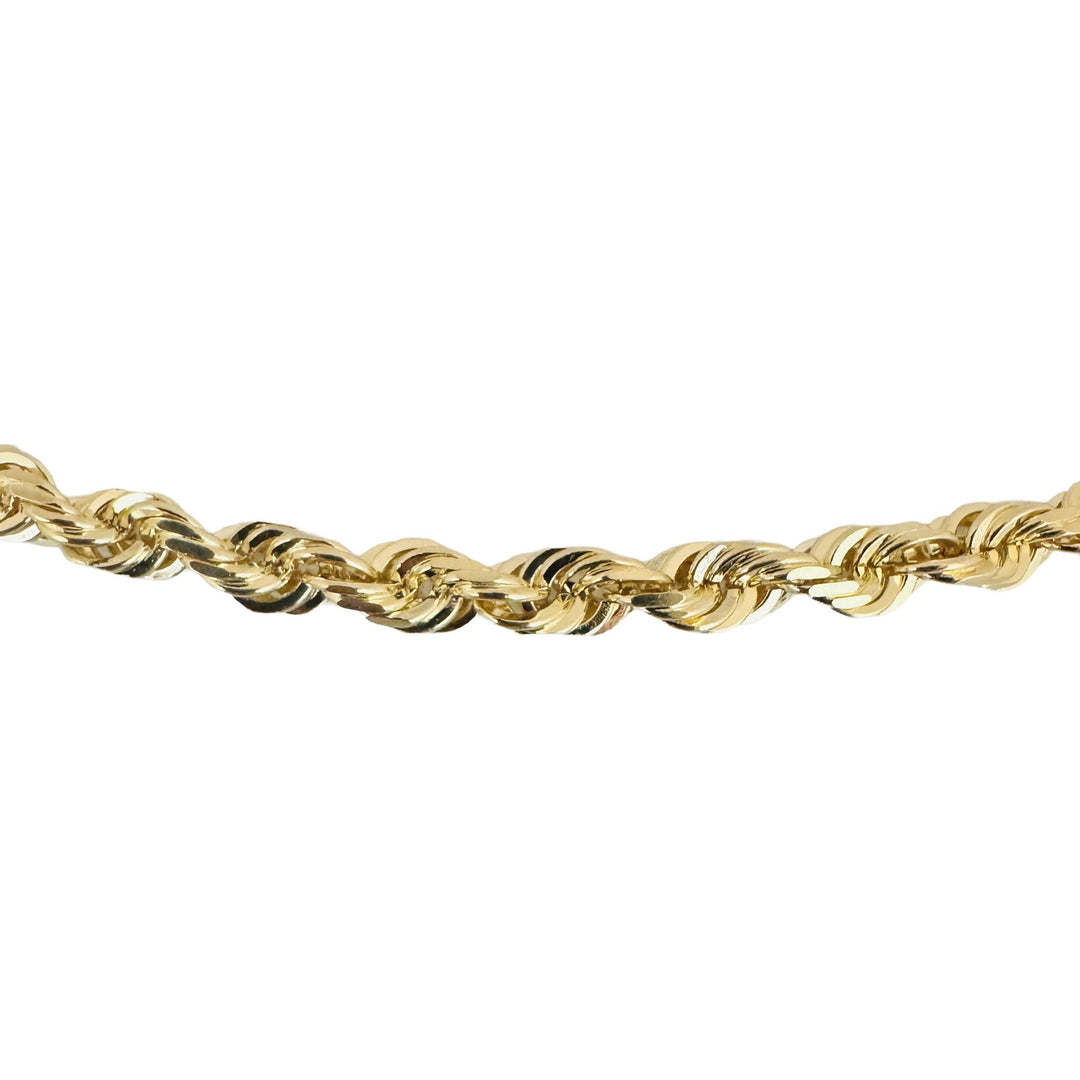 14k Yellow Gold 45.3g Solid Heavy 5mm Diamond Cut Rope Chain Necklace 26"