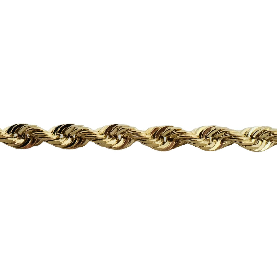 14k Yellow Gold 45.3g Solid Heavy 5mm Diamond Cut Rope Chain Necklace 26"