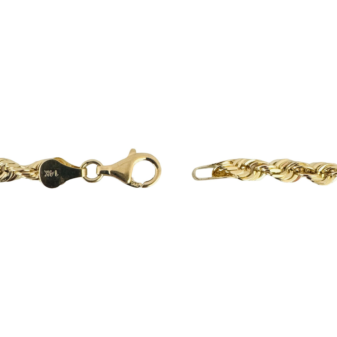 14k Yellow Gold 45.3g Solid Heavy 5mm Diamond Cut Rope Chain Necklace 26"