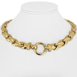 14k Yellow Gold 56.2g Ladies Polished Thick 12mm Fancy Link Necklace Italy 16"