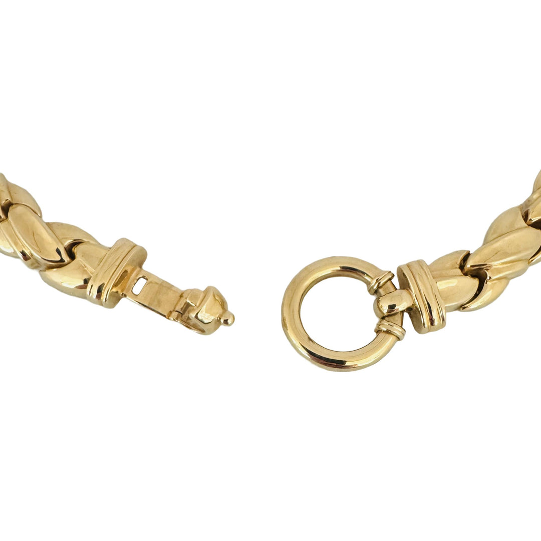 14k Yellow Gold 56.2g Ladies Polished Thick 12mm Fancy Link Necklace Italy 16"