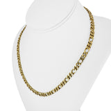 14k Yellow Gold 41.2g Solid Vintage UnoAErre Figaro Link Necklace Italy 18.5"