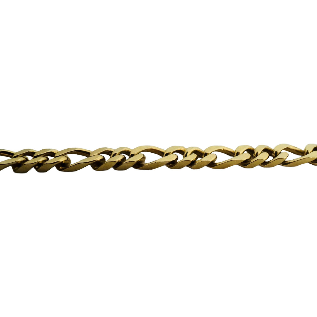 14k Yellow Gold 41.2g Solid Vintage UnoAErre Figaro Link Necklace Italy 18.5"