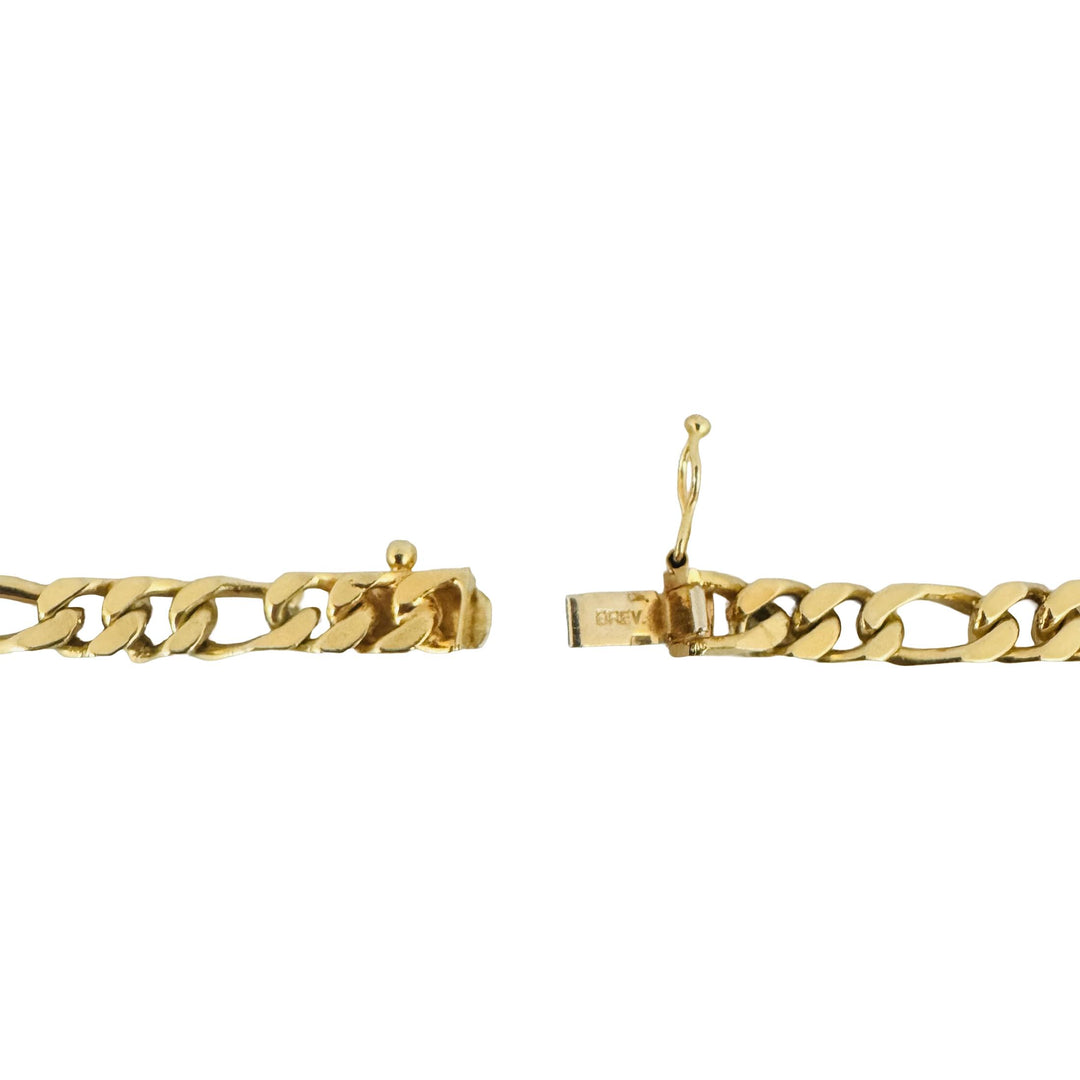 14k Yellow Gold 41.2g Solid Vintage UnoAErre Figaro Link Necklace Italy 18.5"