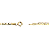14k Yellow Gold 5.6g Thin Flat 2.5mm Mariner Link Chain Necklace Italy 21.5"