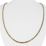 14k Yellow Gold 11.2g Solid 2.2mm Diamond Cut Rope Chain Necklace 24"