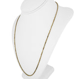 14k Yellow Gold 11.2g Solid 2.2mm Diamond Cut Rope Chain Necklace 24"