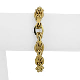 14k Yellow Gold 15.4g Ladies Polished 10mm Fancy Oval Link Bracelet Italy 7.25"