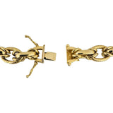 14k Yellow Gold 15.4g Ladies Polished 10mm Fancy Oval Link Bracelet Italy 7.25"