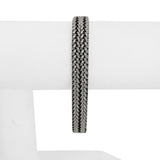 14k White Gold 22.4g Heavy Vintage Braided Mesh Link Bracelet Italy 7.25"