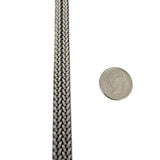 14k White Gold 22.4g Heavy Vintage Braided Mesh Link Bracelet Italy 7.25"