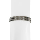 14k White Gold 22.4g Heavy Vintage Braided Mesh Link Bracelet Italy 7.25"